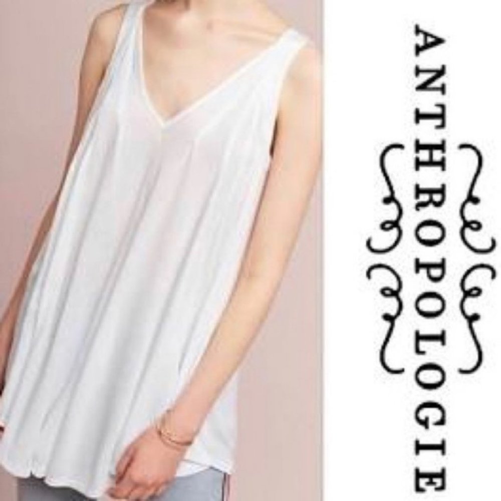 Lightly loved Anthro Meadow Rue white swing tank M
